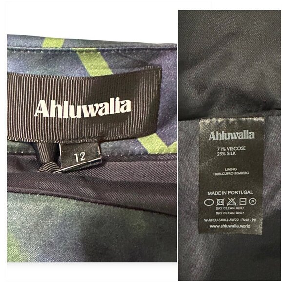 Ahluwalia  Cutout Draped Printed Mini‎ Skirt, UK12/US 8, New with tag - Picture 4 of 15